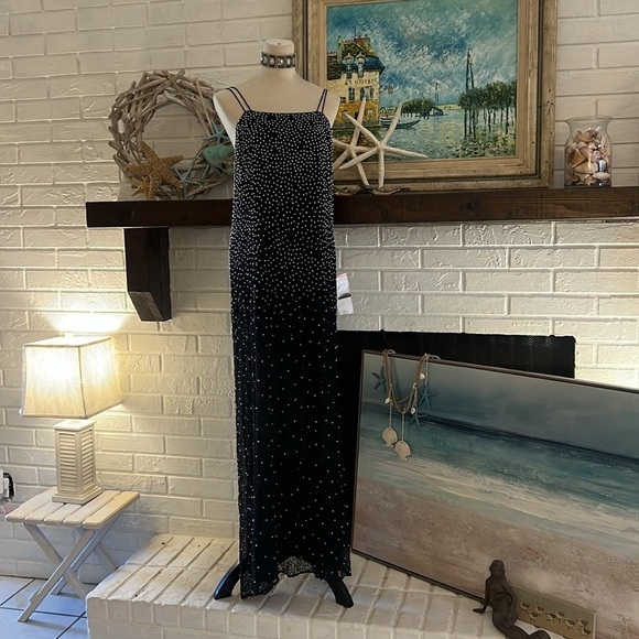 VTG (NWT), Mark & John by Gopal, Stunning Black Beaded Gown,Strap-Back,Size 2X - Picture 5 of 15
